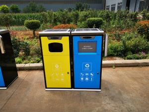 戶外大型智能垃圾箱社區(qū)分類(lèi)垃圾桶感應(yīng)開(kāi)門(mén)語(yǔ)音自動(dòng)壓縮